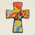 Ceramic wall cross, 'Spanish Faith' - Talavera-Style Ceramic Wall Cross from Mexico (image 2) thumbail
