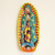 Ceramic wall sculpture, 'Talavera Guadalupe in Green' - Mother Mary Talavera-Style Ceramic Wall Sculpture