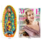 Ceramic wall sculpture, 'Talavera Guadalupe in Green' - Mother Mary Talavera-Style Ceramic Wall Sculpture