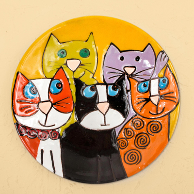Ceramic decorative plate, Cat Fancy