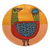 Keramische Wandkunst, 'Feiges Huhn mit Kaktusfeigen - Handgemachte Keramik-Hühnerwandkunst aus Mexiko