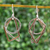 Sterling silver and copper dangle earrings, 'Geometric Trio' - Geometric Sterling Silver and Copper Dangle Earrings thumbail