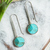 Sterling silver dangle earrings, 'Sky Planet' - Round Sterling Silver and Recon. Turquoise Earrings thumbail