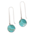 Sterling silver dangle earrings, 'Sky Planet' - Round Sterling Silver and Recon. Turquoise Earrings (image 2b) thumbail