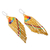 Glass beaded waterfall earrings, 'Bright Rainbow' - Bright Glass Beaded Waterfall Earrings from Mexico (image 2b) thumbail