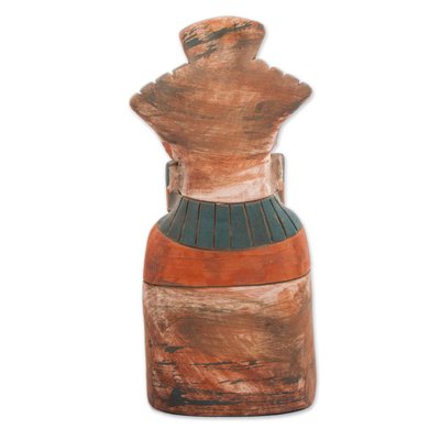 Escultura de cerámica, 'Mighty Tlaloc' - Escultura rústica de cerámica de Tlaloc de México