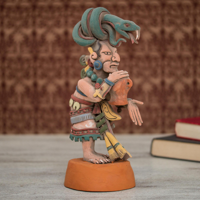 Escultura de cerámica - Escultura de Cerámica de la Diosa Maya Ixchel de México