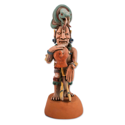 Ceramic sculpture, 'Mayan Goddess of Medicine' - Ceramic Sculpture of Mayan Goddess Ixchel from Mexico