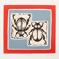'Scarabs' - Signed Print of Two Scarab Beetles from Mexico