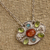 Sunstone and peridot pendant necklace, 'Light of Summer' - Sunstone Peridot and Recon. Turquoise Necklace from Mexico (image 2b) thumbail