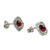 Garnet stud earrings, 'Nocturnal Gala' - Garnet and Recon. Turquoise Stud Earrings from Mexico