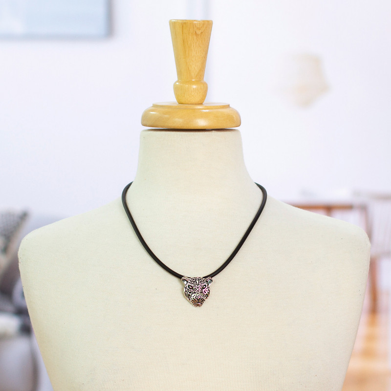 アクセサリー 19so 24/7 Key & Jaguar necklace OVY Sterling Silver Spotted Jaguar Pendant Necklace from Mexico