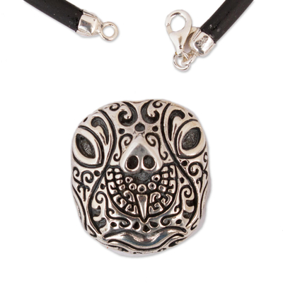 Collar colgante de plata esterlina - Collar con colgante de tortuga de plata esterlina de México