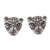 Sterling silver button earrings, 'Stylized Jaguar' - Stylized Sterling Silver Jaguar Button Earrings from Mexico (image 2a) thumbail