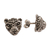 Sterling silver button earrings, 'Stylized Jaguar' - Stylized Sterling Silver Jaguar Button Earrings from Mexico (image 2c) thumbail
