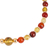 Gold plated amber and agate beaded necklace, 'Wine Garland' - Gold Plated Amber and Agate Beaded Necklace from Mexico