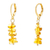 Gold plated amber beaded dangle earrings, 'Ancient Colors' - Gold Plated Natural Amber Beaded Dangle Earrings from Mexico