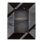 Marble photo frame, 'Modern Lines in Grey' (4x6) - Modern Grey Marble Photo Frame from Mexico (4x6)