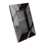 Marble photo frame, 'Modern Lines in Grey' (4x6) - Modern Grey Marble Photo Frame from Mexico (4x6)