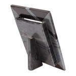 Marble photo frame, 'Modern Lines in Grey' (4x6) - Modern Grey Marble Photo Frame from Mexico (4x6)