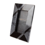 Marble photo frame, 'Modern Lines in Grey' (4x6) - Modern Grey Marble Photo Frame from Mexico (4x6)