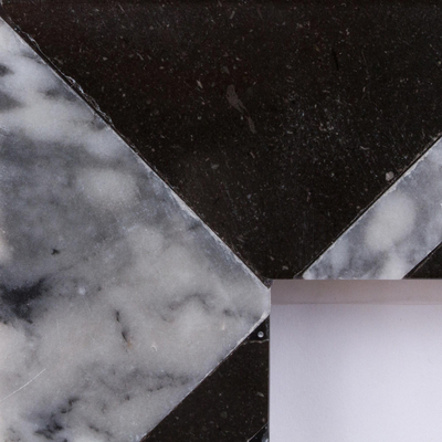 Marble photo frame, 'Modern Lines in Grey' (4x6) - Modern Grey Marble Photo Frame from Mexico (4x6)