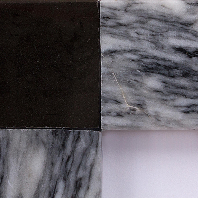 Marble photo frame, 'Grey Energy' (4x6) - Grey and Black Marble Photo Frame from Mexico (4x6)