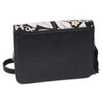 Cotton accent leather sling, 'White Flowers' - Leather and Cotton Accent Sling with White Floral Embroidery