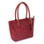 Leather shoulder bag, 'Floral Ancestry in Mahogany' - Floral Pattern Leather Shoulder Bag in Mahogany from Mexico