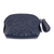 Leather coin purse, 'Beautiful Tradition in Navy' - Floral Pattern Leather Coin Purse in Navy from Mexico