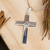 Sterling silver pendant necklace, 'Cross of Delight' (2 inch) - Taxco Sterling Silver Cross Pendant Necklace (2 in.) thumbail