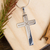 Sterling silver pendant necklace, 'Cross of Delight' (2.5 inch) - Taxco Sterling Silver Cross Pendant Necklace (2.5 in.) thumbail
