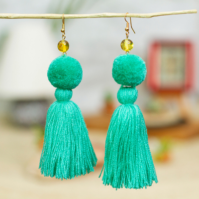 Cotton sales tassel earrings