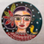 Ceramic wall art, 'Serene Frida' - Frida Kahlo Ceramic Decorative Plate Crafted in Mexico