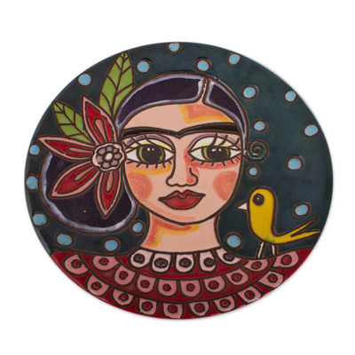 Frida Kahlo Ceramic Decorative Plate Crafted in Mexico