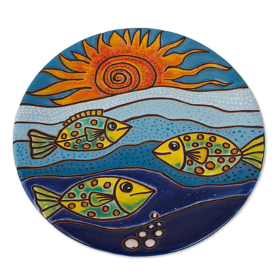 Fish-Themed Ceramic Wall Art Crafted in Mexico