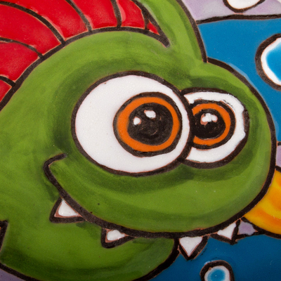 arte de la pared de cerámica - Arte de pared de cerámica de pez Goofy de México