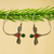 Garnet and agate hoop earrings, 'Magic Dragonfly' - Garnet and Agate Dragonfly Hoop Earrings (image 2) thumbail