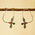Garnet and agate hoop earrings, 'Magic Dragonfly' - Garnet and Agate Dragonfly Hoop Earrings (image 2b) thumbail