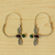 Garnet and agate hoop earrings, 'Magic Dragonfly' - Garnet and Agate Dragonfly Hoop Earrings (image 2c) thumbail
