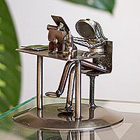 Featured review for Recycled metal auto part sculpture, Secretary
