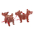Ceramic ornaments, 'Double Dogs' (pair) - Dog-Themed Ceramic Ornaments from Mexico (Pair) thumbail