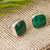 Chrysocolla stud earrings, 'Square Bucklers' - Square Chrysocolla Stud Earrings from Mexico (image 2b) thumbail