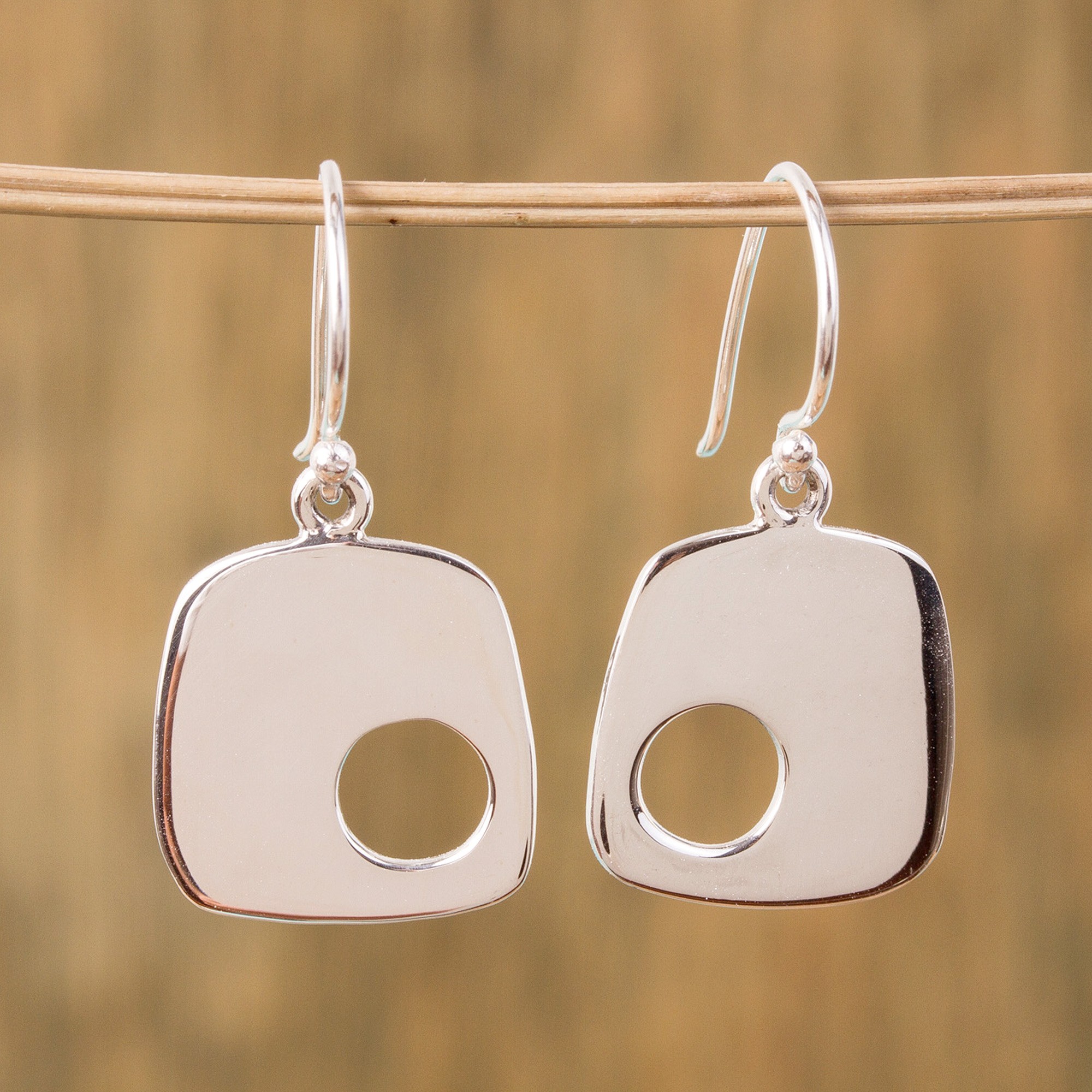 Modern Sterling Silver Dangle Earrings From Mexico Abstract Idea Modern Sterling Silver Dangle Earrings