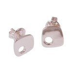 950 silver stud earrings, 'Abstract Idea' - Modern Taxco Silver Stud Earrings from Mexico