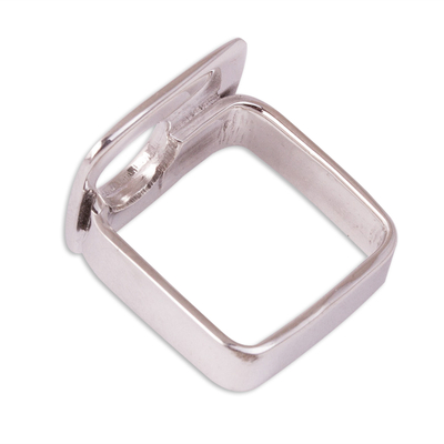 Sterling silver cocktail ring, 'Abstract Idea' - Modern Sterling Silver Cocktail Ring from Mexico