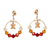 Gold plated Swarovski crystal dangle earrings, 'Crossbone Sparkle' - Gold Plated Swarovski Crystal Beaded Dangle Earrings
