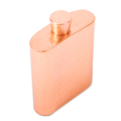 Shining Copper Flask Handcrafted in Mexico