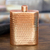 Copper flask, 'Stylish Drink' - Shining Copper Flask Handcrafted in Mexico