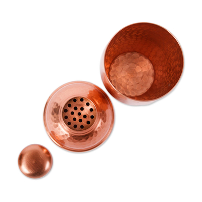 Copper cocktail shaker, 'Chic Mixologist' - Hammered Copper Cocktail Shaker from Mexico